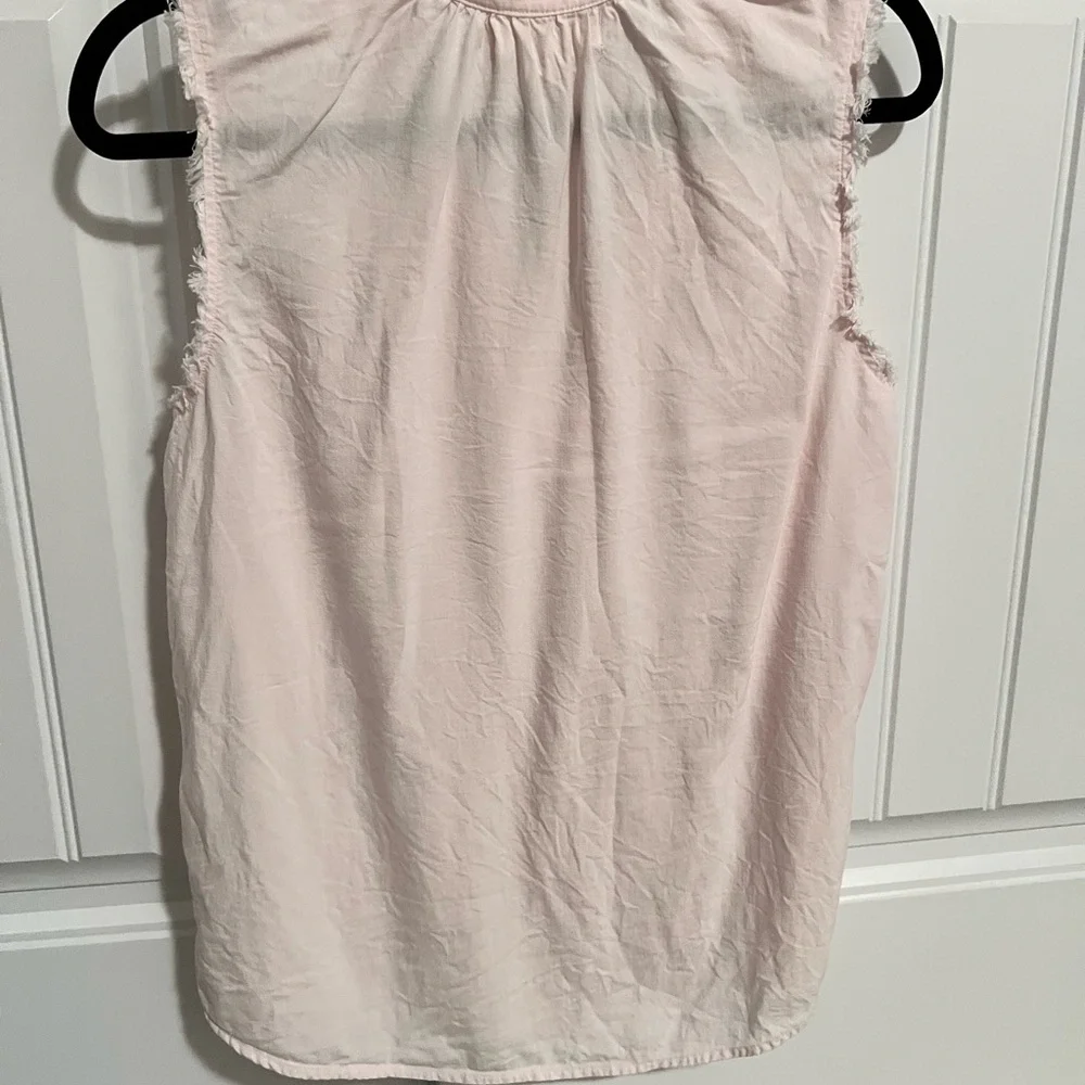 Cloth & Stone Pink Ruffled Blouse with Mandarin Collar - Picture 6 of 6